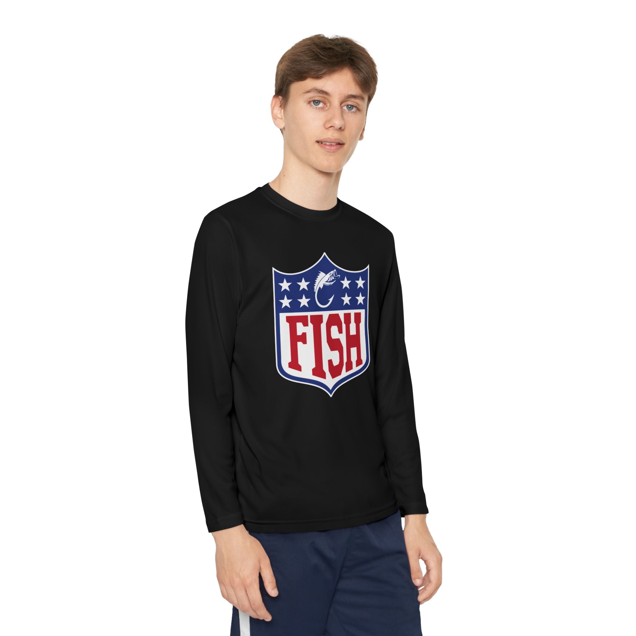 Football Fishing Youth Performance Long Sleeve Shirt
