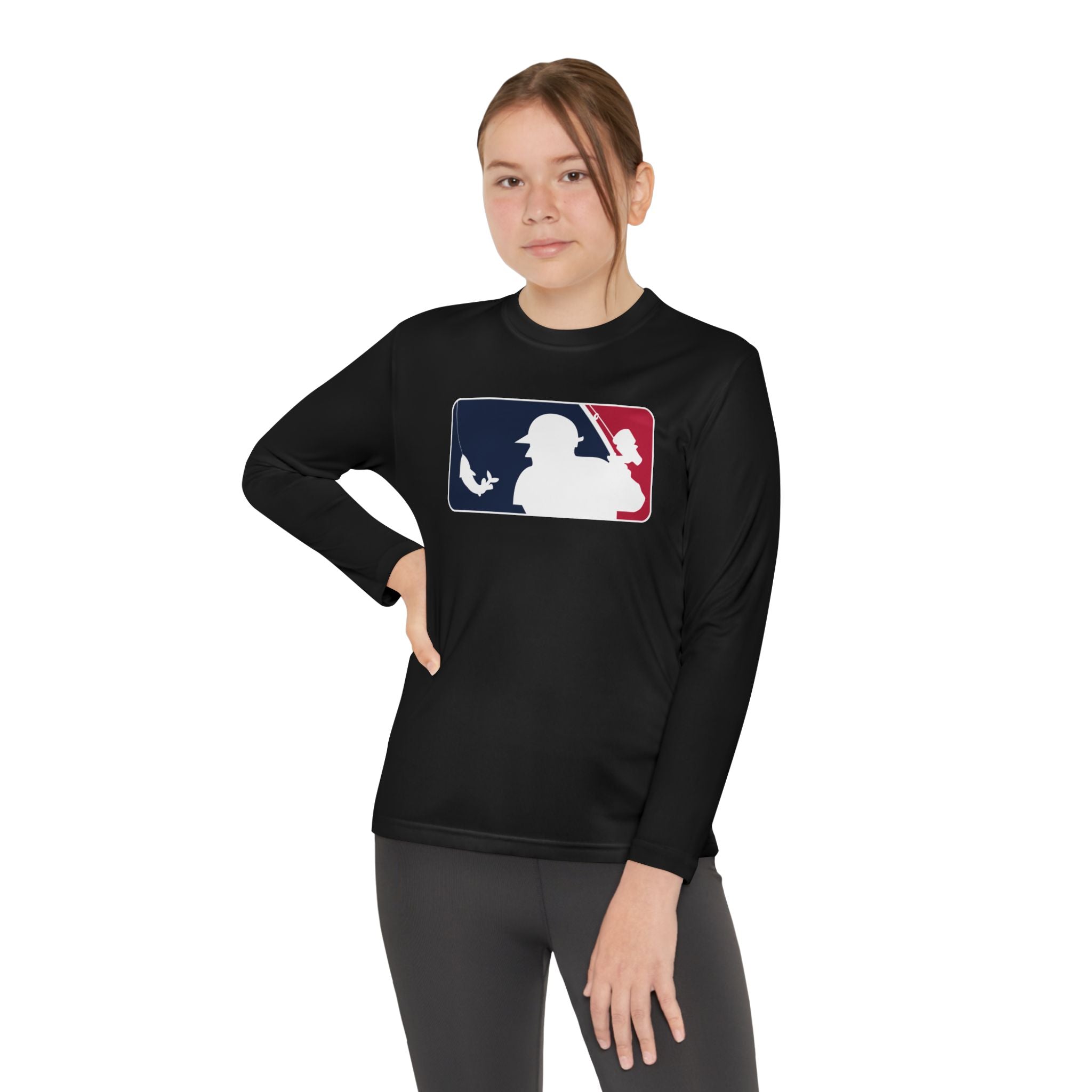 Baseball Fishing Youth Performance Long Sleeve Shirt