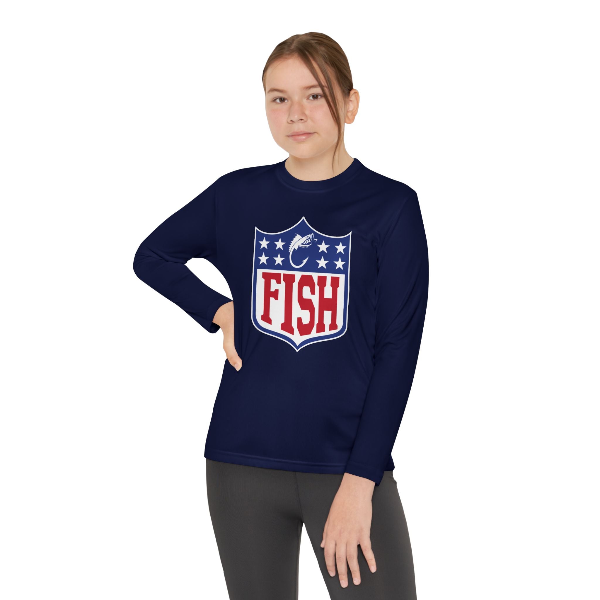 Football Fishing Youth Performance Long Sleeve Shirt