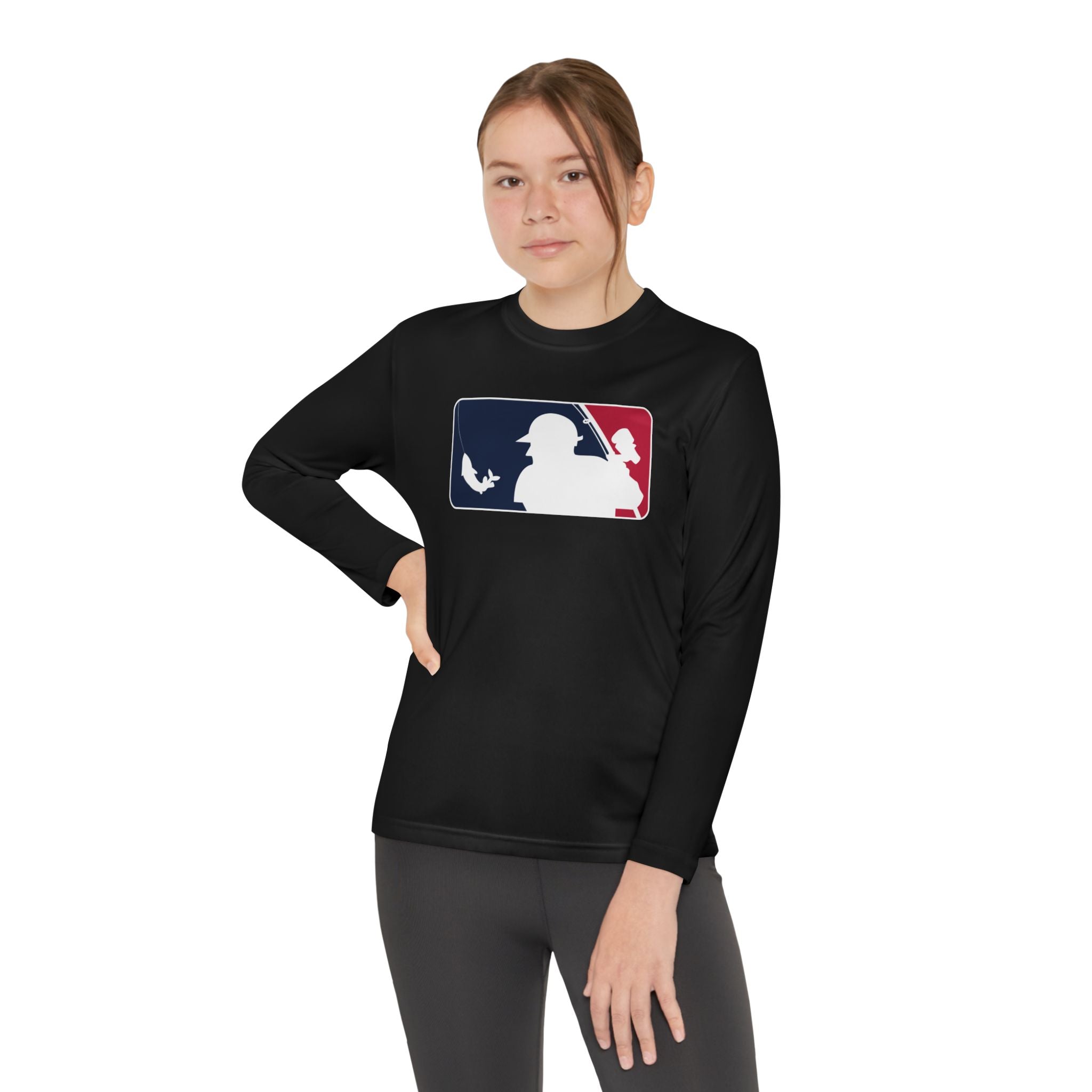Baseball Fishing Youth Performance Long Sleeve Shirt