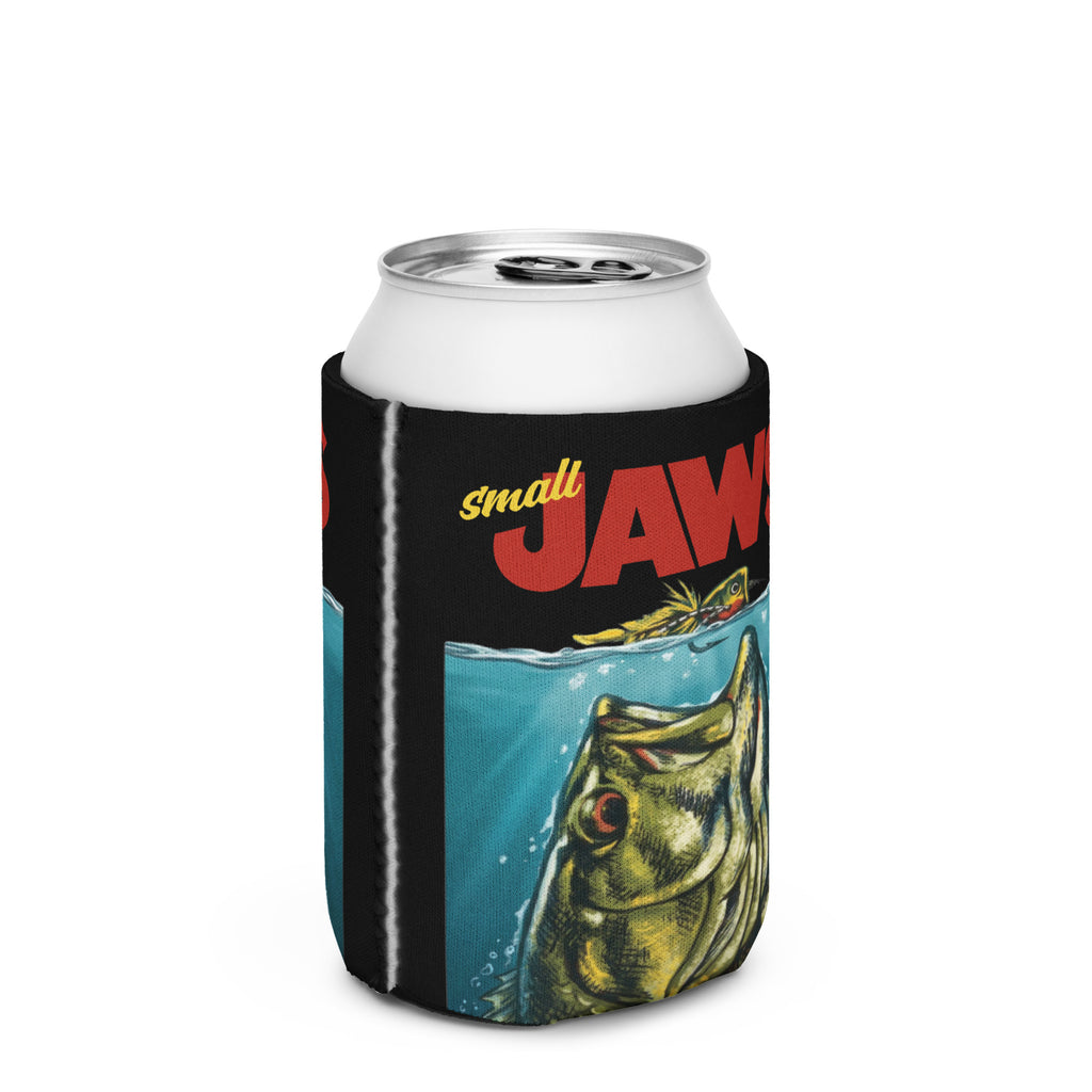 Small Jaws bass fishing can cooler for regular 12oz cans, neoprene beer koozie