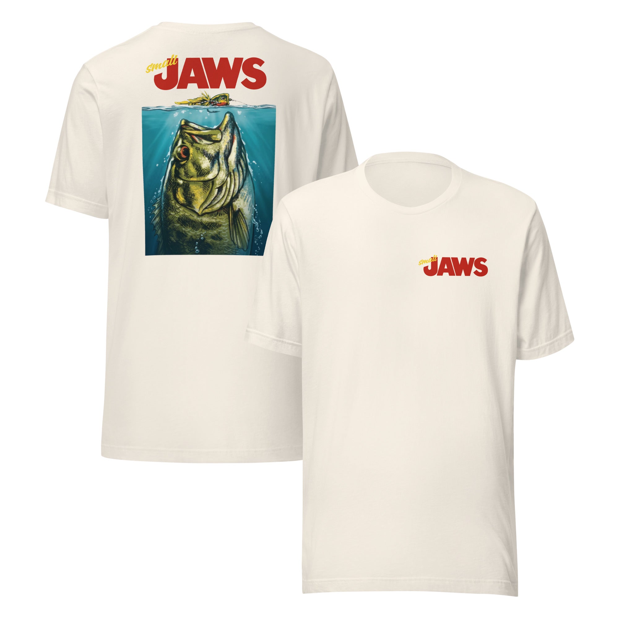Small Jaws T-Shirt Vintage White - Fishing Enthusiast Apparel - Soft Cotton Fishing Tee