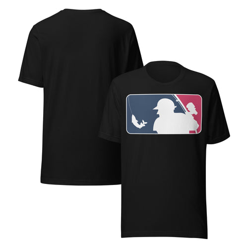 Baseball Fishing T-Shirt in Black – MLB fishing shirt for anglers and baseball fans.