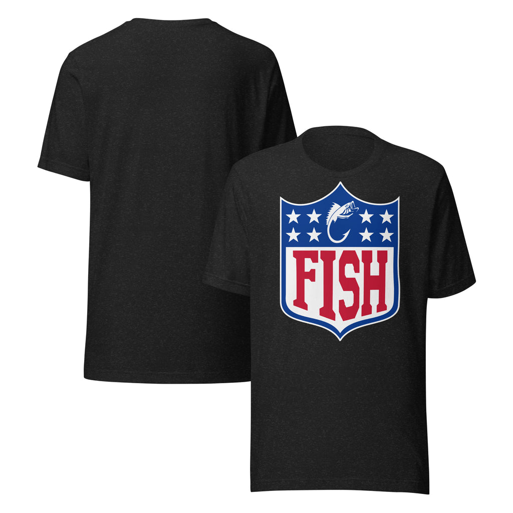 Black Heather Football fishing Shirt - Classic gift for baseball and fishing fans
